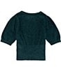 Color:Dark Green - Image 2 - Big Girls 7-16 Short Sleeve Eyelash Sweater