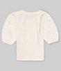 Color:Ivory - Image 2 - Big Girls 7-16 Short Sleeve Eyelash Sweater