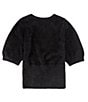 Color:Black - Image 2 - Big Girls 7-16 Short Sleeve Eyelash Sweater