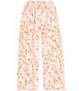 Color:Blush Brown - Image 2 - Big Girls 7-16 Floral Print Smocked Wide Leg Pants