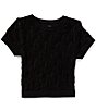 Chelsea & Violet Big Girls 7-16 Floral Seamless T-Shirt, Color:Black - Image 1