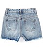 Color:Blue - Image 2 - Big Girls 7-16 High Rise Distressed Frayed Denim Shorts