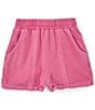 Color:Magenta - Image 1 - Big Girls 7-16 High Waist Washed Shorts