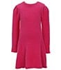 Chelsea & Violet Big Girls Long Sleeve Flare Sweater Dress, Color:Fuchsia - Image 1