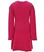 Chelsea & Violet Big Girls Long Sleeve Flare Sweater Dress, Color:Fuchsia - Image 2