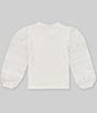 Color:Ivory - Image 2 - Big Girls 7-16 Long-Sleeve Mixed Fabrication Pullover Top