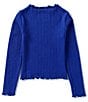 Chelsea & Violet Big Girls Long Sleeve Mock Neck Seamless T-Shirt, Color:Cobalt - Image 2