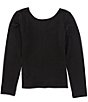 Color:Black - Image 2 - Big Girls 7-16 Long Sleeve Solid Top
