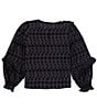 Color:Black - Image 2 - Big Girls 7-16 Long Puffed Sleeve Top