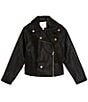 Color:Black - Image 1 - Big Girls 7-16 Moto Jacket