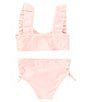 Color:Solid Pink - Image 2 - Big Girls 7-16 Ruffle Bralette Two-Piece Swimsuit