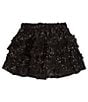 Color:Black - Image 1 - Big Girls 7-16 Sequin Ruffle Mini Skirt