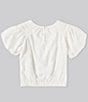 Color:White - Image 2 - Big Girls 7-16 Short Sleeve Lace Collar Top