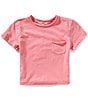 Chelsea & Violet Big Girls 7-16 Short Sleeve Washed Pocket Cropped T-Shirt, Color:Vintage Pink - Image 1