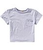 Chelsea & Violet Big Girls 7-16 Short Sleeve Washed Pocket Cropped T-Shirt, Color:Cool Indigo - Image 1