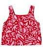 Color:Red Pink - Image 1 - Big Girls 7-16 Sleeveless Cropped Satin Tank Top
