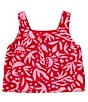 Chelsea & Violet Big Girls 7-16 Sleeveless Cropped Satin Tank Top, Color:Red Pink - Image 1