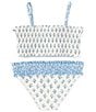 Color:White - Image 2 - Big Girls 7-16 Smocked Bralette Two-Piece Swimsuit