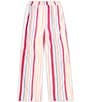 Color:Multi Stripe - Image 1 - Big Girls 7-16 Striped Smocked Waist Wide Leg Pant