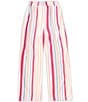 Color:Multi Stripe - Image 2 - Big Girls 7-16 Striped Smocked Waist Wide Leg Pant