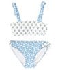 Color:White - Image 1 - Big Girls 7-16 Tie Shoulder Bralette Two-Piece Swimsuit
