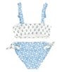 Color:White - Image 2 - Big Girls 7-16 Tie Shoulder Bralette Two-Piece Swimsuit