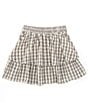 Color:Black Plaid - Image 2 - Big Girls 7-16 Two Tier Ruffle Mini Skirt