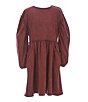 Color:Cherry - Image 1 - Big Girls Faux Suede Baby Doll Dress