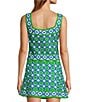 Chelsea & Violet Blossom Square Neckline Sleeveless Crochet Coordinating Top, Color:Green Floral - Image 2
