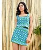 Chelsea & Violet Blossom Square Neckline Sleeveless Crochet Coordinating Top, Color:Green Floral - Image 5