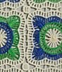 Color:Blue/Green - Image 4 - Bonnie Crochet Lace Granny Square Neck Long Sleeve Blouse