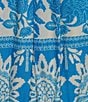 Chelsea & Violet Cadence Printed V Neckline Long Sleeve Tie Front Dress, Color:White/Blue - Image 3