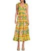 Chelsea & Violet Cecily V-Neck Sleeveless Maxi Dress, Color:Yellow Floral - Image 1