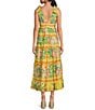 Chelsea & Violet Cecily V-Neck Sleeveless Maxi Dress, Color:Yellow Floral - Image 2
