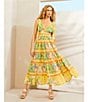 Chelsea & Violet Cecily V-Neck Sleeveless Maxi Dress, Color:Yellow Floral - Image 5