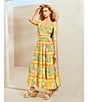 Chelsea & Violet Cecily V-Neck Sleeveless Maxi Dress, Color:Yellow Floral - Image 6