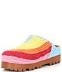 Color:Rainbow/Multi - Image 4 - Cleo Rainbow Embroidered Platform Clogs