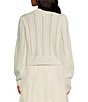 Color:Ivory Snow - Image 2 - Crew Neck Embellished Button Front Sweater Cardigan