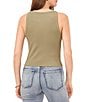 Color:Oil Green - Image 2 - Cropped Racer Crew Neck Sleeveless Knit Tee