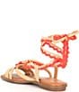 Color:Latte Tan - Image 3 - Dahlia Leather Ankle Wrap Lace Up Sandals