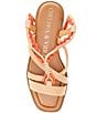 Color:Latte Tan - Image 5 - Dahlia Leather Ankle Wrap Lace Up Sandals