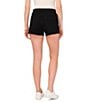 Color:Rich Black - Image 2 - Denim Frayed Cut Off Hem Shorts
