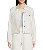 Color:White - Image 1 - Florence Denim Button Front Jacket