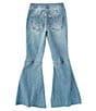 Color:Med Stone - Image 2 - Girls Big Girls 7-16 Denim Exaggerated Flare Jeans