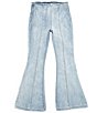 Color:Bleach - Image 1 - Girls Big Girls 7-16 Seamed Flare Pull-On Jeans