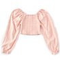 Color:Dusty Pink - Image 1 - Girls Big Girls 7-16 Woven Peasant Smocked Balloon Sleeve Blouse