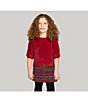 Color:Red - Image 2 - Girls Little Girls 2-6x Super Fuzzy Puff Sleeve Sweater