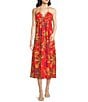 Chelsea & Violet Halter Sleeveless Maxi Turner Dress, Color:Red Tropical - Image 1