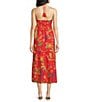 Chelsea & Violet Halter Sleeveless Maxi Turner Dress, Color:Red Tropical - Image 2