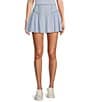 Color:Soft Chambray - Image 1 - Lily Drapey Gauze Mini Skirt